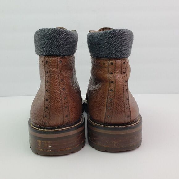 Warfield & Grand Darren Mens Size 8.5 Brown Leather Cap Toe Brogue Boots Shoes - Picture 7 of 12